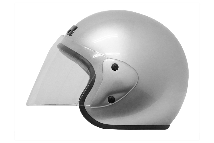 ヘルメット ジェット シルバー SG規格 PSCマーク取得 ワンタッチホルダー バイクパーツセンター_画像3