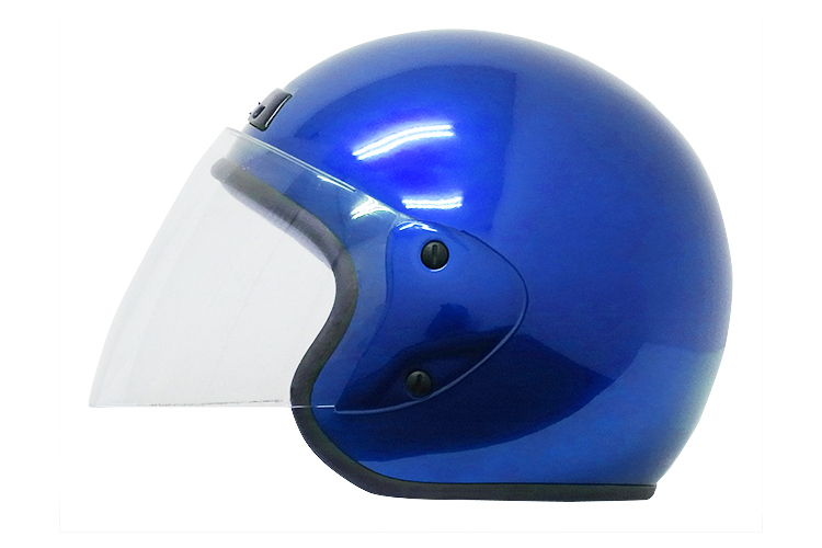 ヘルメット ジェット ブルー SG規格 PSCマーク取得 ワンタッチホルダー バイクパーツセンター_画像3