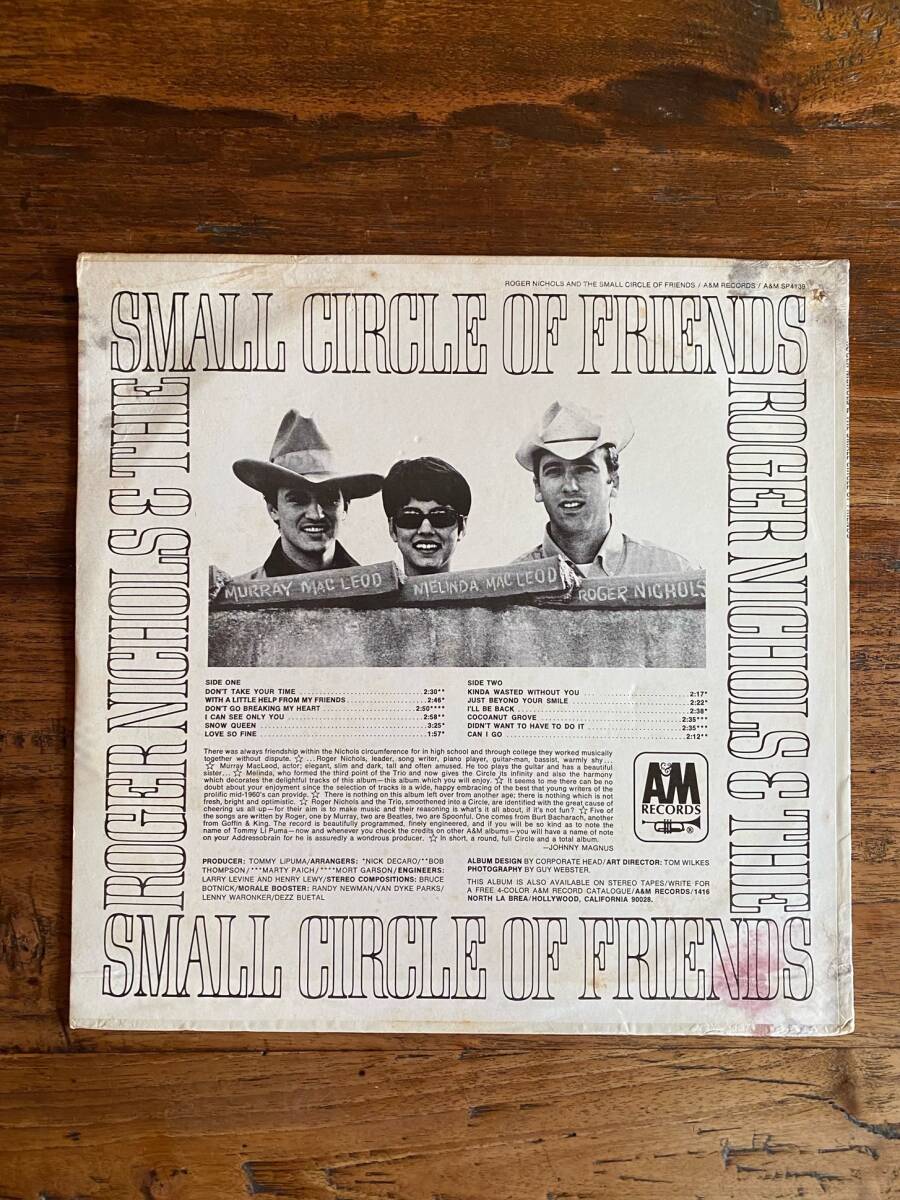 Roger Nichols & The Small Circle Of Friends USA オリジナル盤 LP Soft Rock Sunshine Pop ソフトロック ロジャーニコルズ ロジャニコの画像2