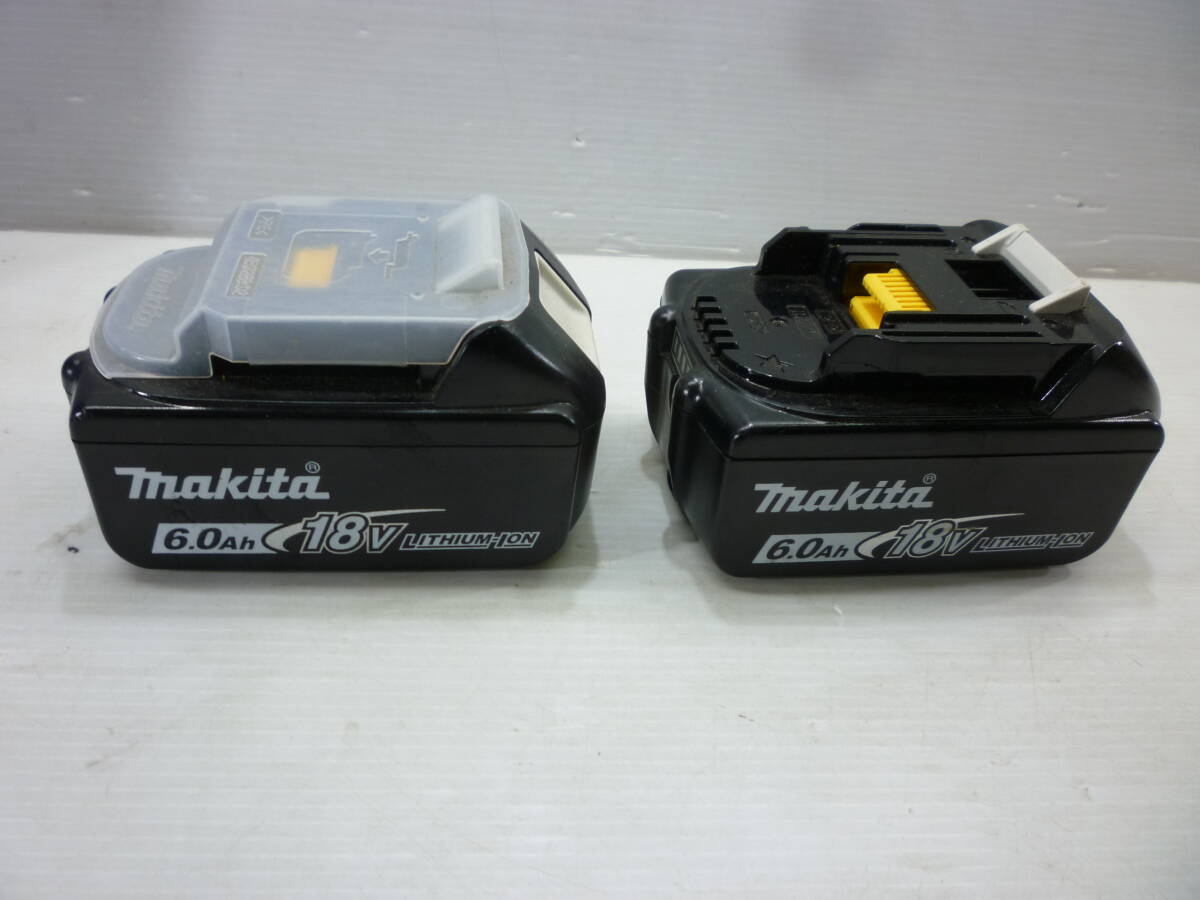 ジャンク 2個 マキタ 純正バッテリー makita 18V 6.0Ah 108Ｗｈ リチウムイオンバッテリー BL1860B 残量表示付 インパクト 充電不可の画像1
