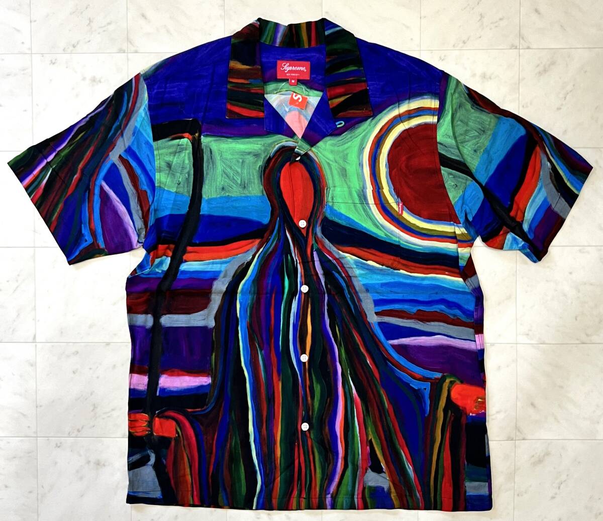 【新品】Supreme シュプリーム【Reaper Rayon S/S Shirt】2019年春夏 19SS リーパー レーヨン シャツサイズ：M マルチカラーの画像1