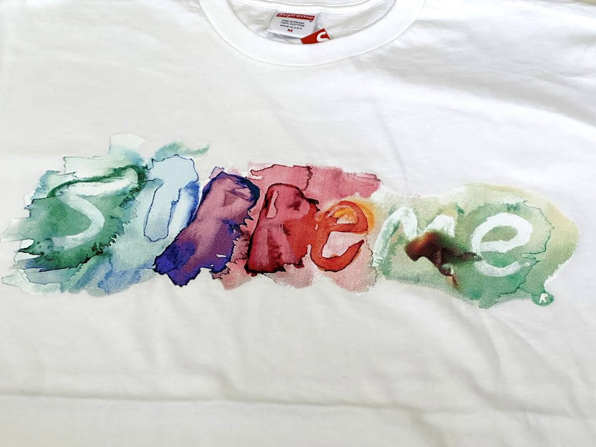 【新品】Supreme シュプリーム【Watercolor Tee】2023年春夏 23SS ウォーターカラー ロゴプリント Tシャツサイズ：Mホワイトの画像3