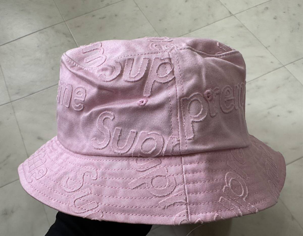 【新品】Supreme シュプリーム【Lasered Twill Crusher Pink】23SS レーザー ツイル クラッシャー ハットM/Lピンク