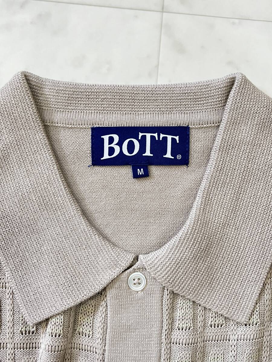 【極美品】BoTTボット【233BoTT16】Button Down Knit Polo ニット ポロシャツサイズ：Mベージュ_画像5