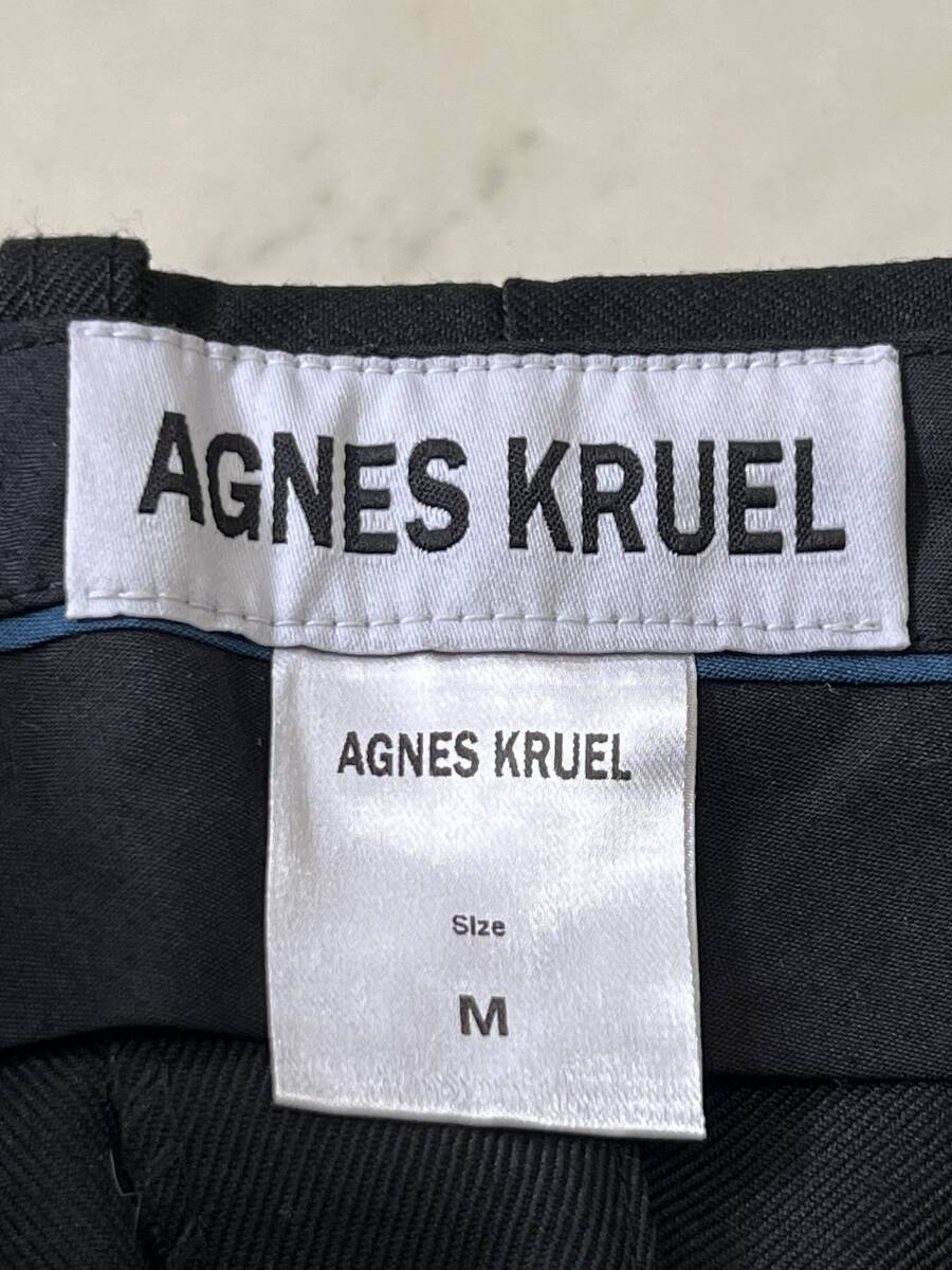 【極美品】AGNES KRUEL アグネス クルーエル　ワッペン スラックス パンツ サイズ：M ブラック_画像6