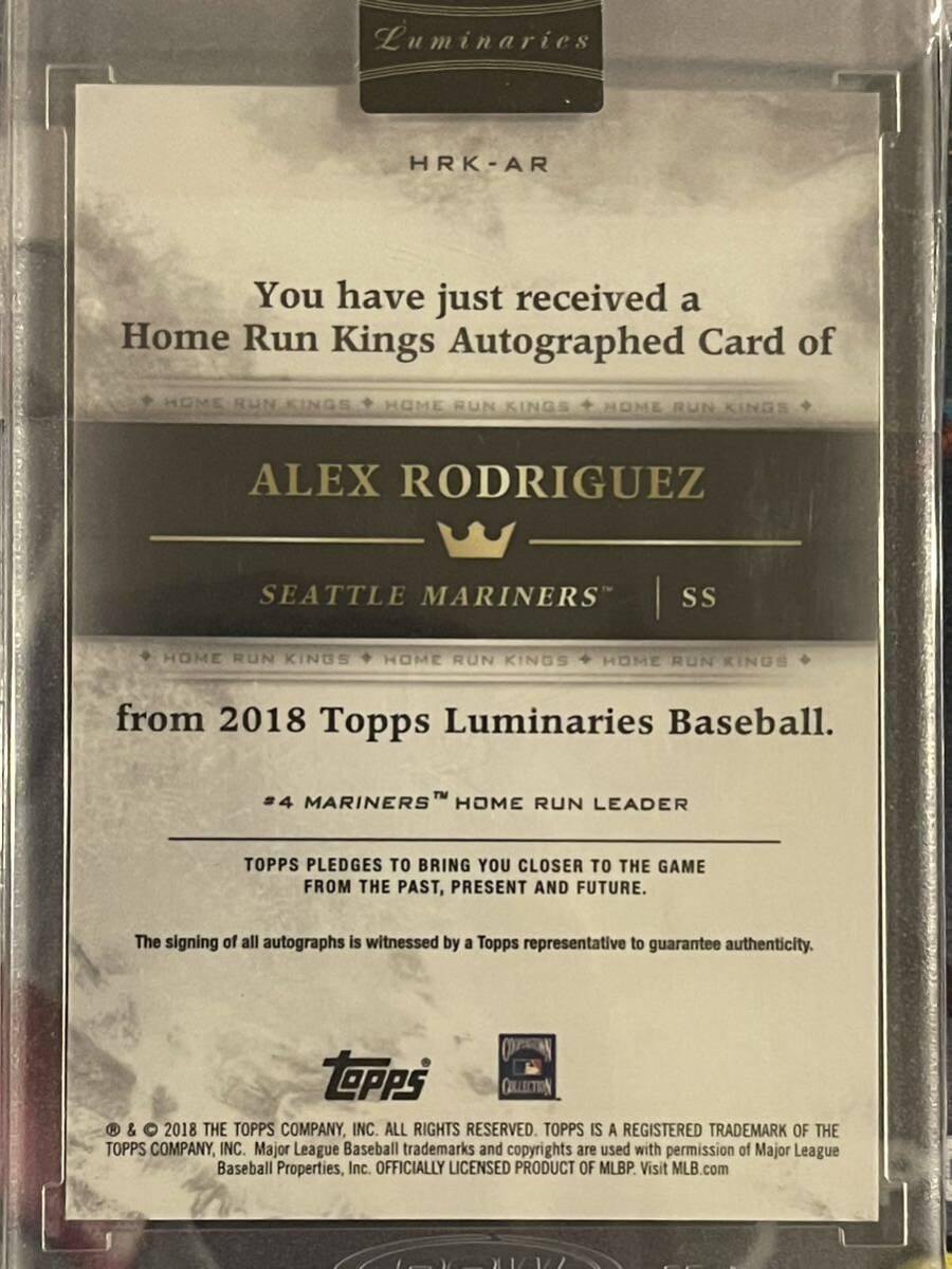 【10枚限定】 Topps Alex Rodriguez サイン マリナーズ_画像2