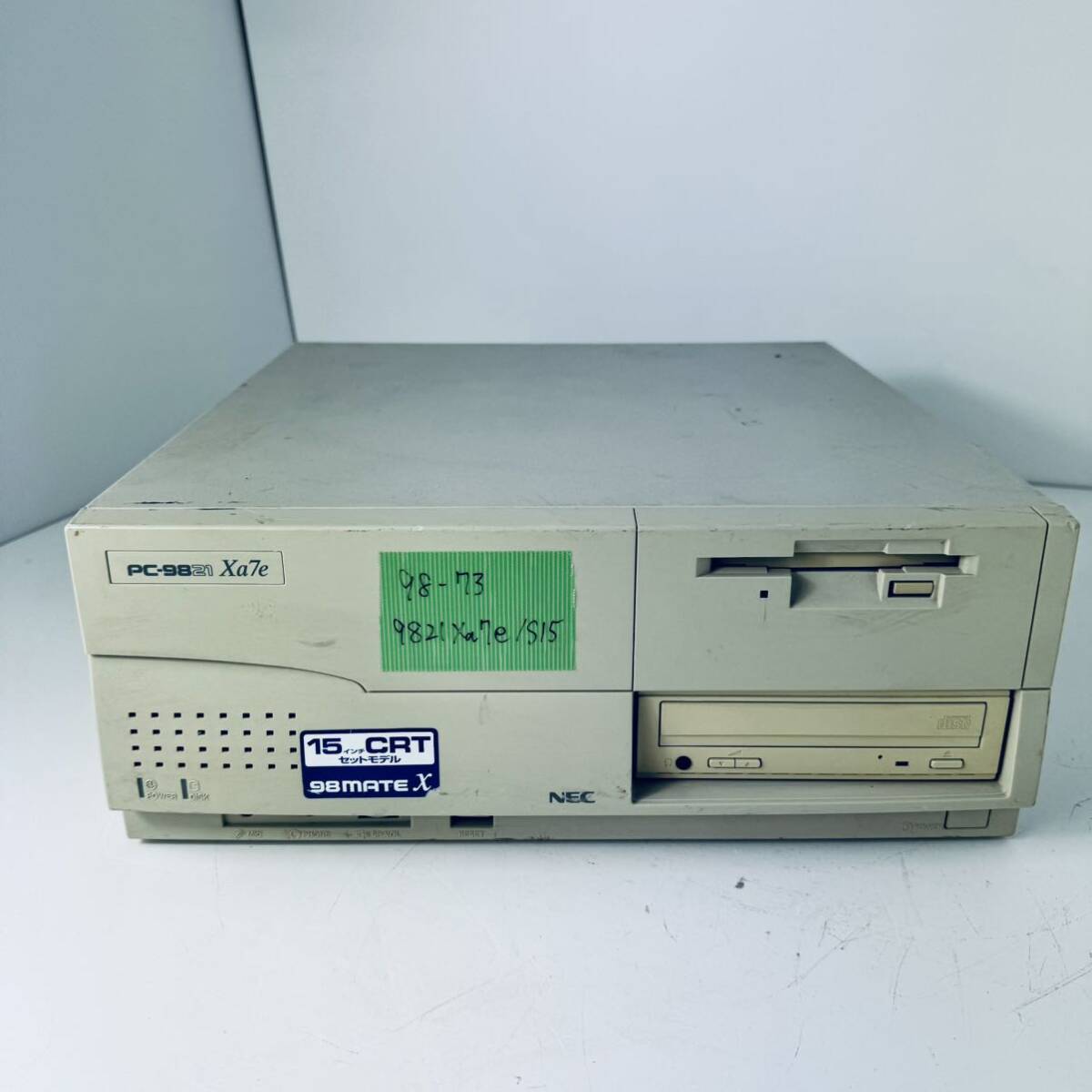 98-73 NEC PC-9821Xa7e/S15 HDD欠 Pentium 75Mhz 640+? 電源入りますが画面映りません_画像1