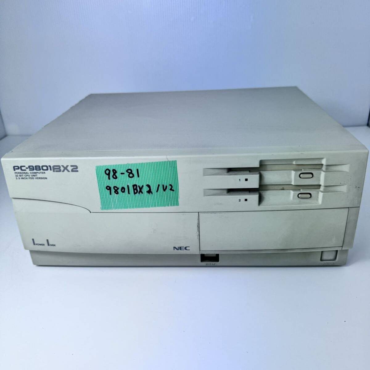 98-81 NEC PC-9801BX2/U2 HDD欠 486SX 25Mhz 640+1024 ピポ音なりました。FDDよりMS-DOS6.20起動確認できました。の画像1