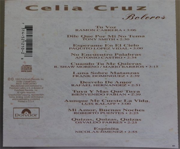 Celia Cluz Bolero 1CD_画像2