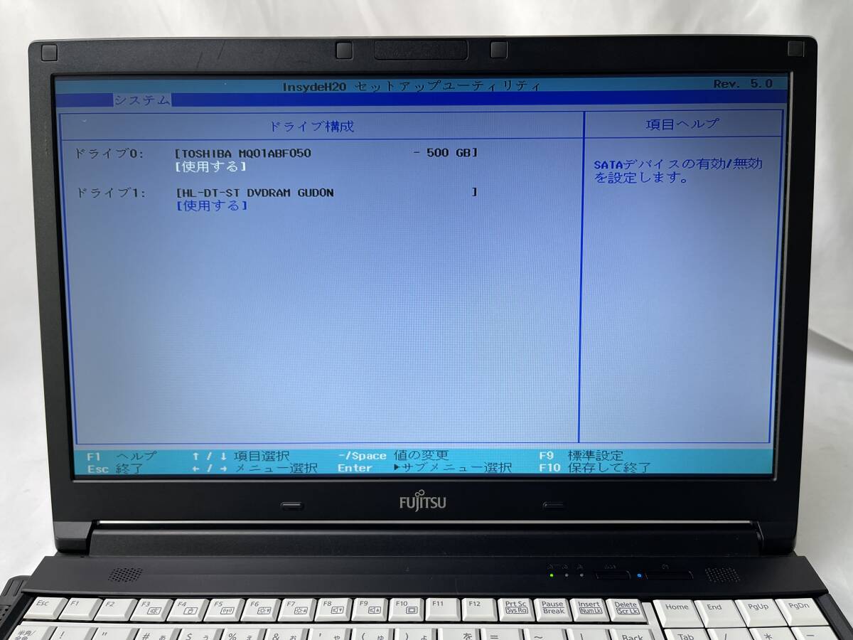 富士通 LIFEBOOK A576/PX［Intel Core i5-6300U @ 2.40GHz/メモリ4GB/HDD500GB/DVD/15.6型］FMVA16029P ノートパソコン【ジャンク】720_画像8