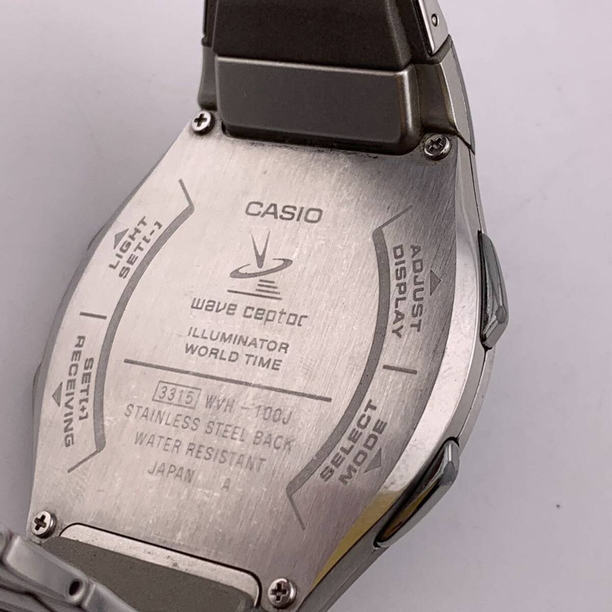 ★稼働品★ CASIO wave ceptor TOUGH SOLAR WVH-100J 腕時計 電波ソーラー アナデジ ファッション ブルー 【S81138-651】の画像3