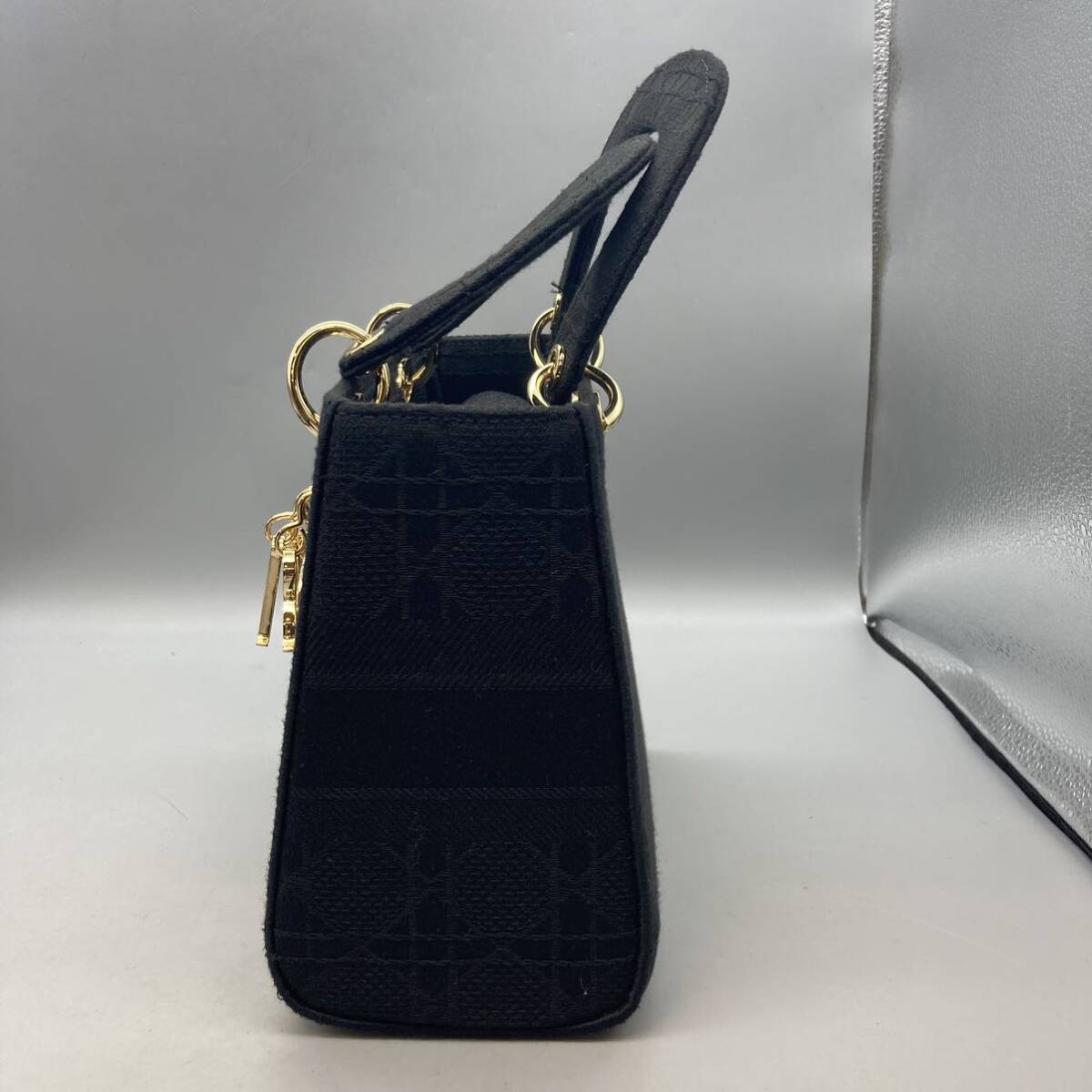 K04102 クリスチャン ディオール レディ ディオール ハンドバッグ レディース 鞄 ブラック Christian Diorの画像3