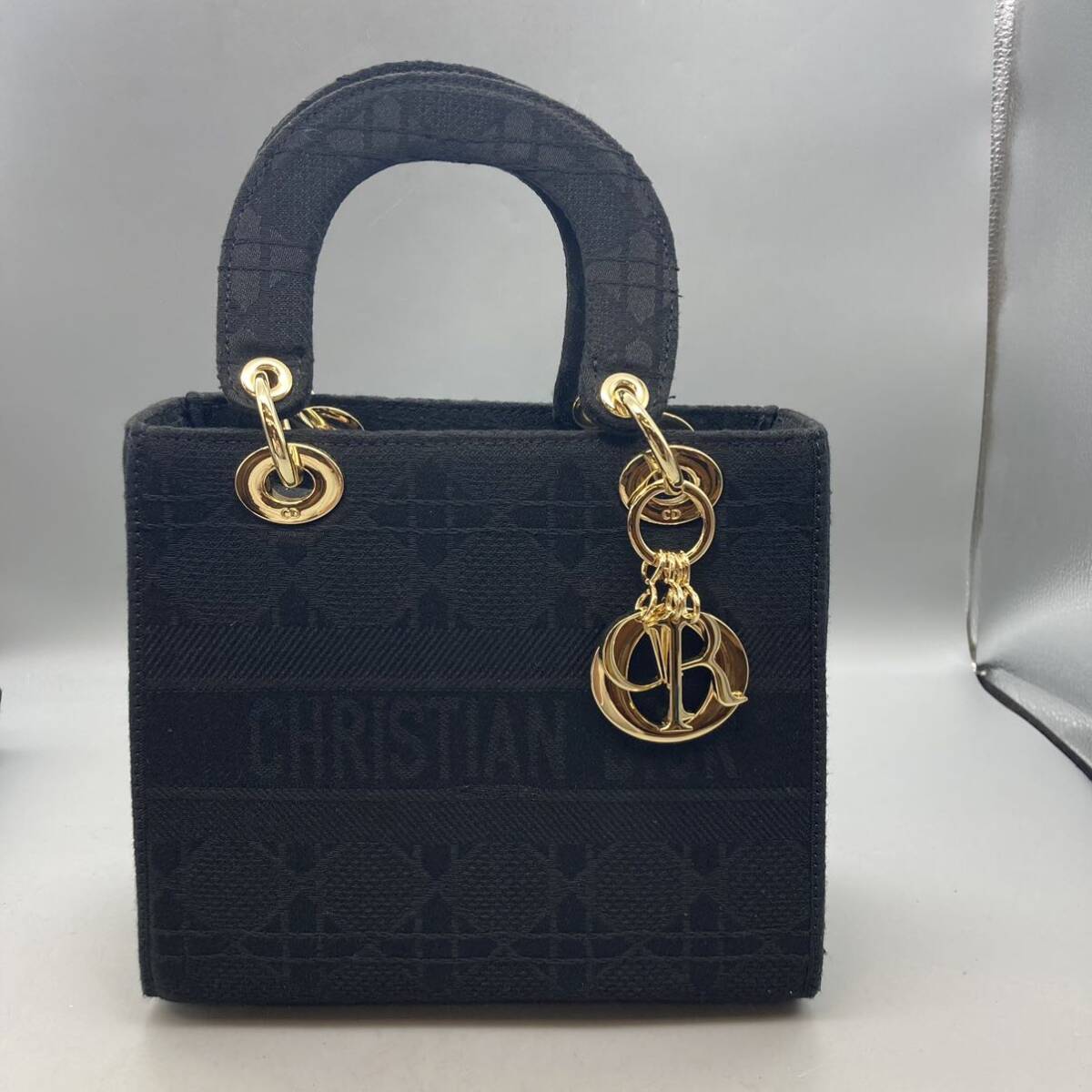 K04102 クリスチャン ディオール レディ ディオール ハンドバッグ レディース 鞄 ブラック Christian Dior_画像2