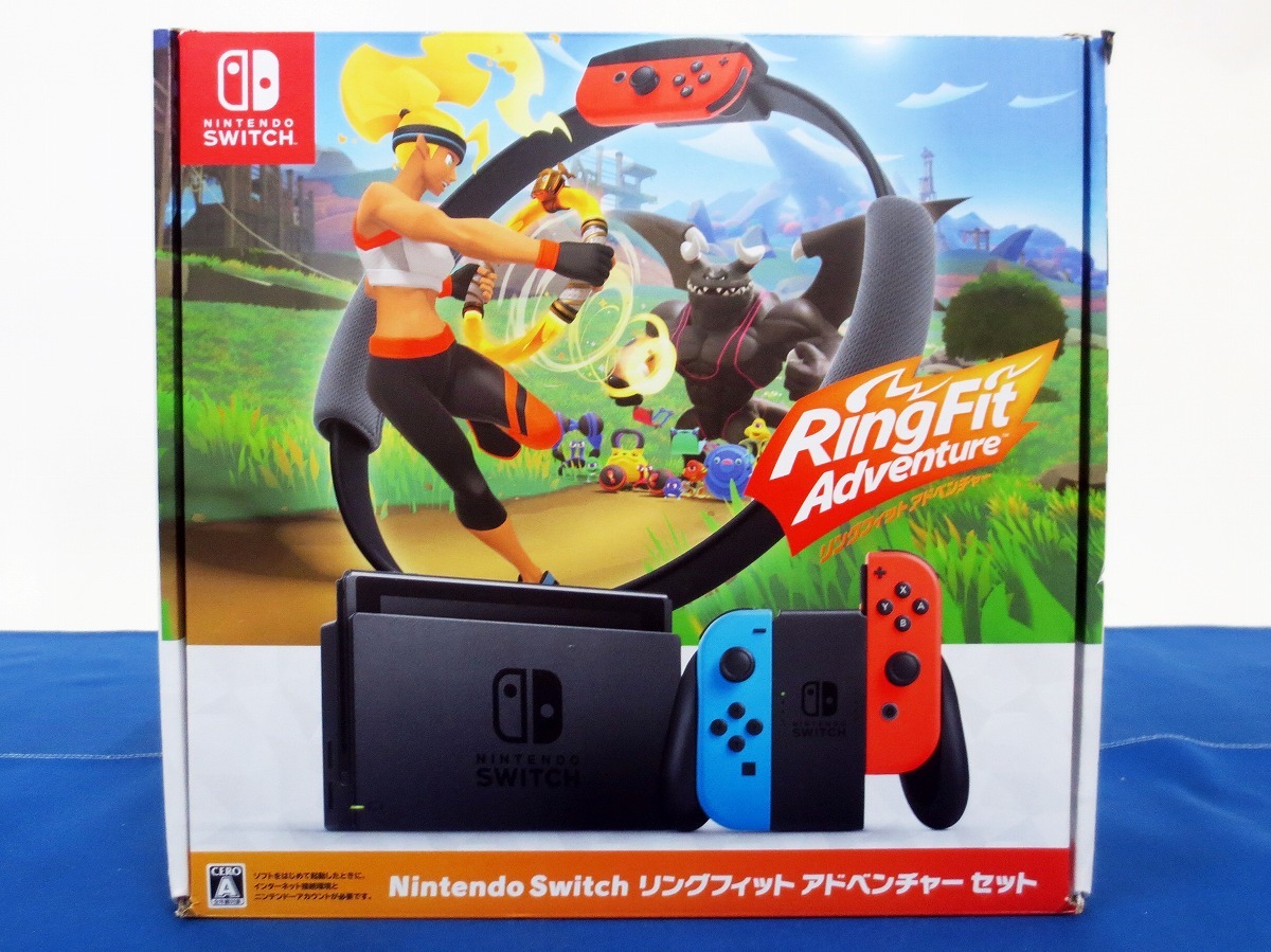 1円～★Nintendo Switch本体 リングフィット アドベンチャー セット バッテリー強化モデル ※動作確認済・ACアダプター欠品※ (5411)の画像1