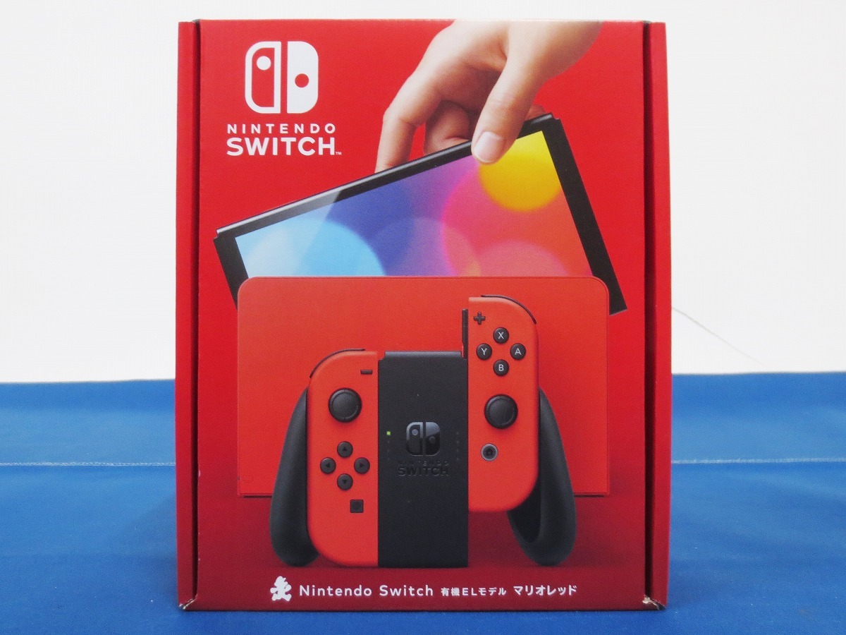 1円～★未使用☆Nintendo Switch本体≪F≫ 有機ELモデル マリオレッド ニンテンドースイッチ ※付属品完備※ (5302)_画像1