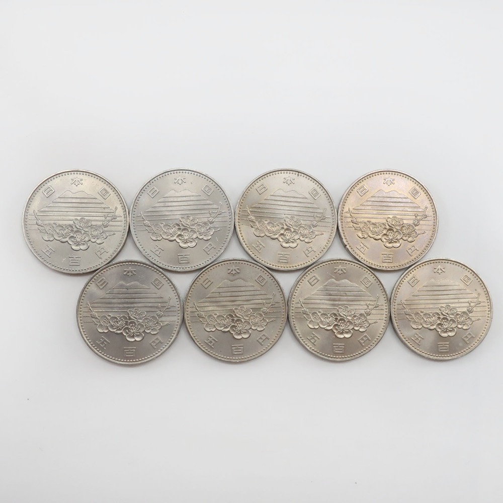 Ministry of Finance 大蔵省 EXPO85 記念銀貨 五百円 500円硬貨 8枚 貨幣 【15180434】中古_画像1