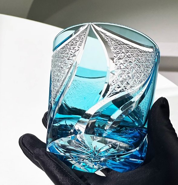 美品 ロックグラス ガラス 切子 グラス クリスタル ウィスキーグラス 極美品 絶賛 クリスタルガラス 箱付き ギフト zh279の画像3