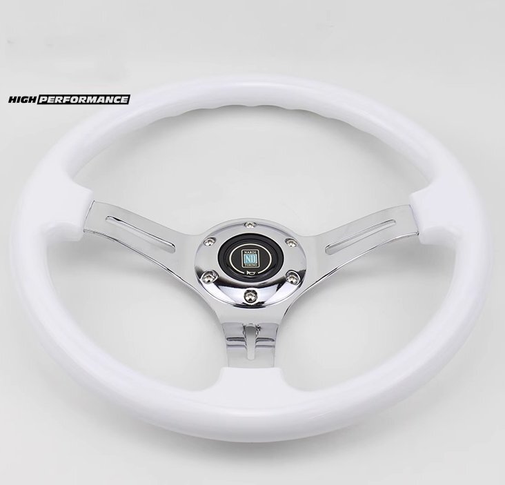  new goods NARDI car steering wheel white steering gear sport steering wheel drift 350mm(14 -inch ) height 4.5cm FXP6