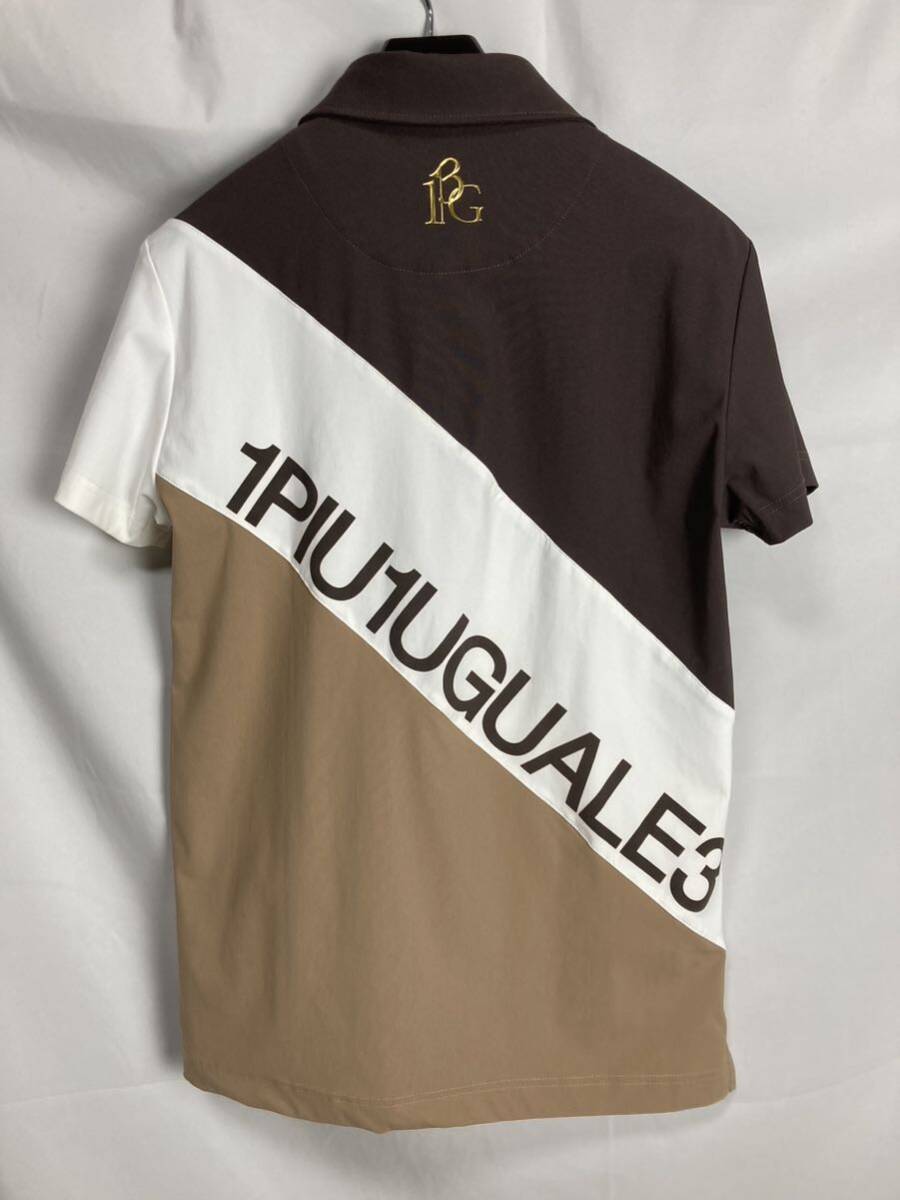 1PIU1UGUALE3 GOLF DIAGONAL STRIPES S/S POLO WHITE/BEIGE/BROWN ダイアゴナルストライプポロシャツ　定価31,900円_画像7