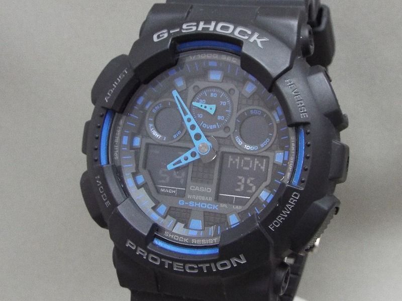 CASIO/カシオ G-SHOCK クォーツ デジアナ メンズ腕時計 GA-100 【W208y1】の画像1