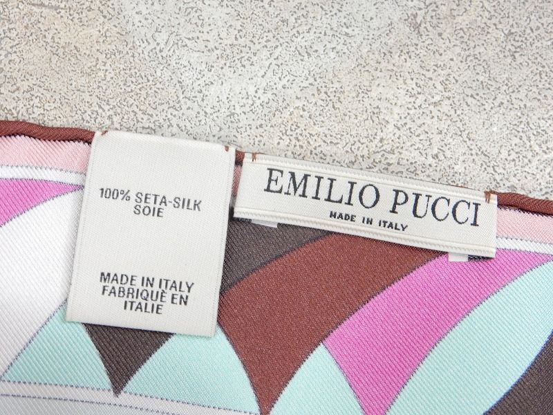 良品! EMILIO PUCCI/エミリオプッチ プッチ柄 シルク スカーフ イタリア製 【6768y1】_画像6