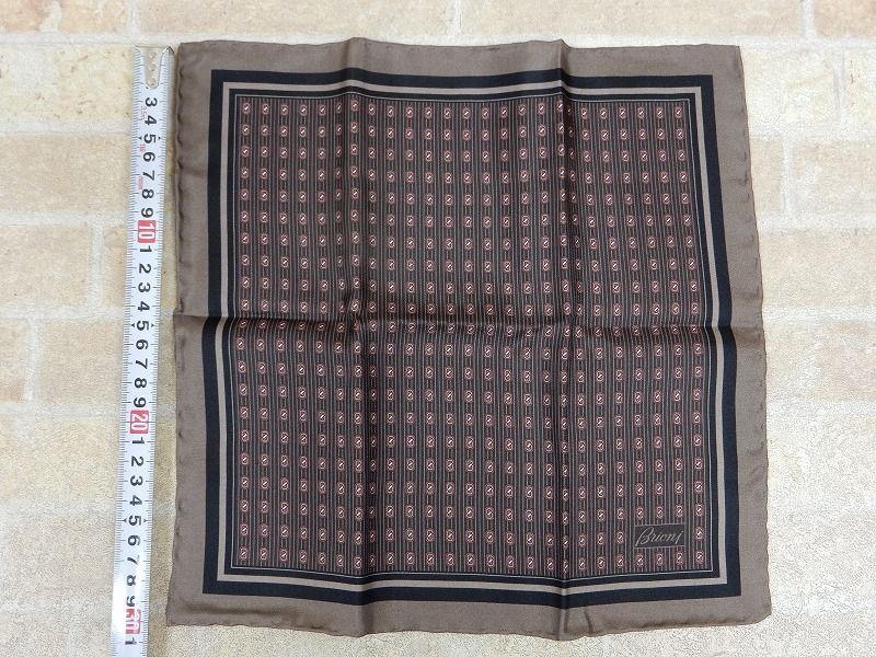 未使用品! Brioni/ブリオーニ シルク100％ ネクタイ＆ポケットチーフ セット 【7180y1】_画像6