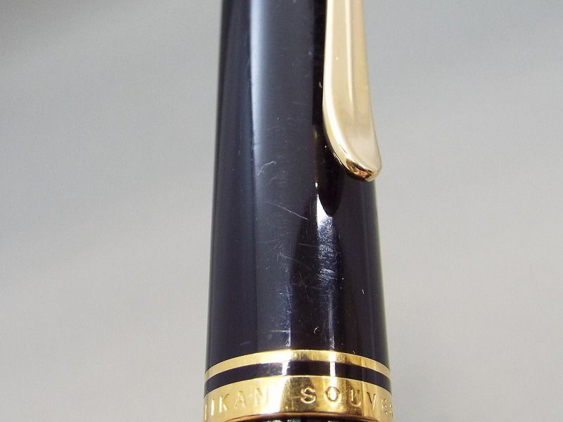 1円〜!! PELIKAN ペリカン スーベレーン M400 緑縞 ペン先14C 585 EF刻印 万年筆 筆記用具 【7260y1】の画像8