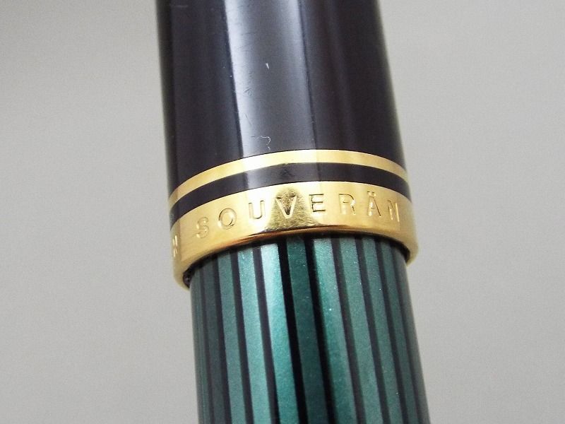 1円〜!! PELIKAN ペリカン スーベレーン M400 緑縞 ペン先14C 585 EF刻印 万年筆 筆記用具 【7260y1】の画像7