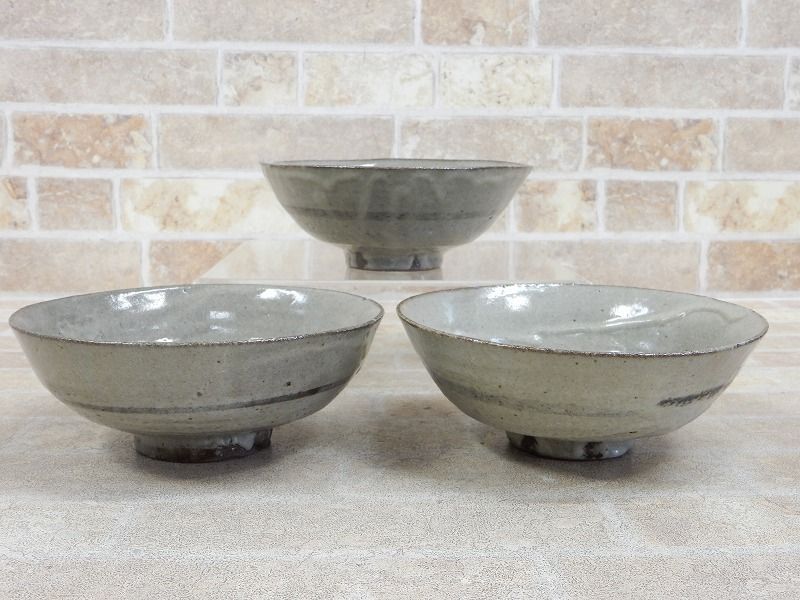 水月窯 虎渓山 茶碗 茶道具 3客セット 訳あり品あり 【6376y1】の画像2