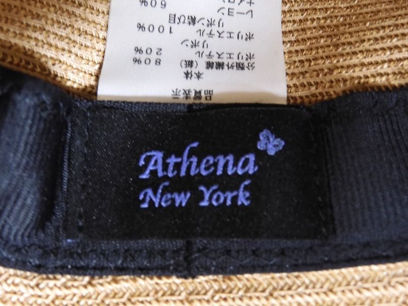 良品!! ATHENA NEW YORK / アシーナ ニューヨーク リボン つば広ハット/帽子 【4351y1】の画像6