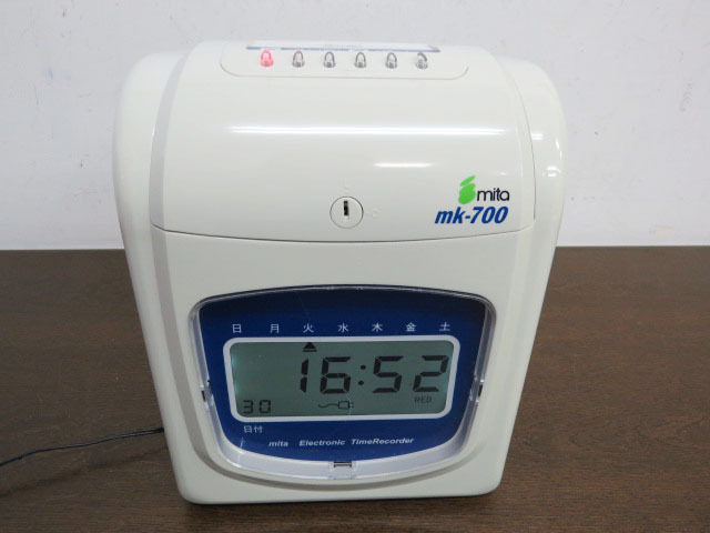 ミタ 電子タイムレコーダー mk-700 タイムカード159枚・取扱説明 ミタ 電子タイムレコーダー mk-700 タイムカード159枚・取扱説明