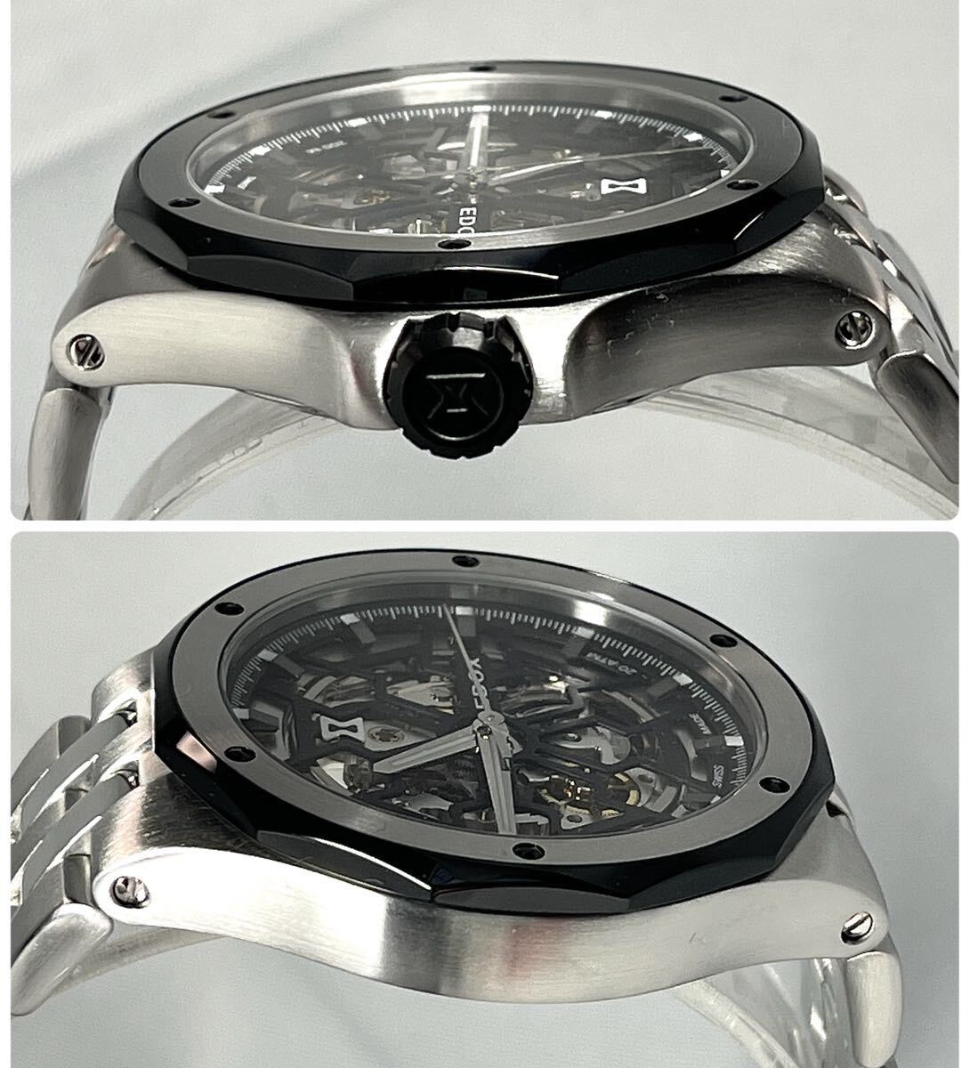 EDOX エドックス デルフィン メカノ オートマティック 85303-3NM-NBG ブレスレットタイプ自動巻き 腕時計 スケルトン オートマチック の画像6