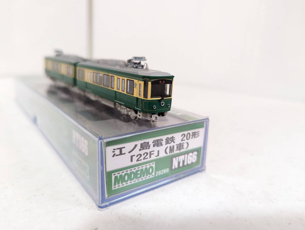 未使用？ 動作確認済み 0428A4 モデモ NT166 江ノ島電鉄 20形 「22F」 M車 Ｎゲージ 鉄道模型 _画像1