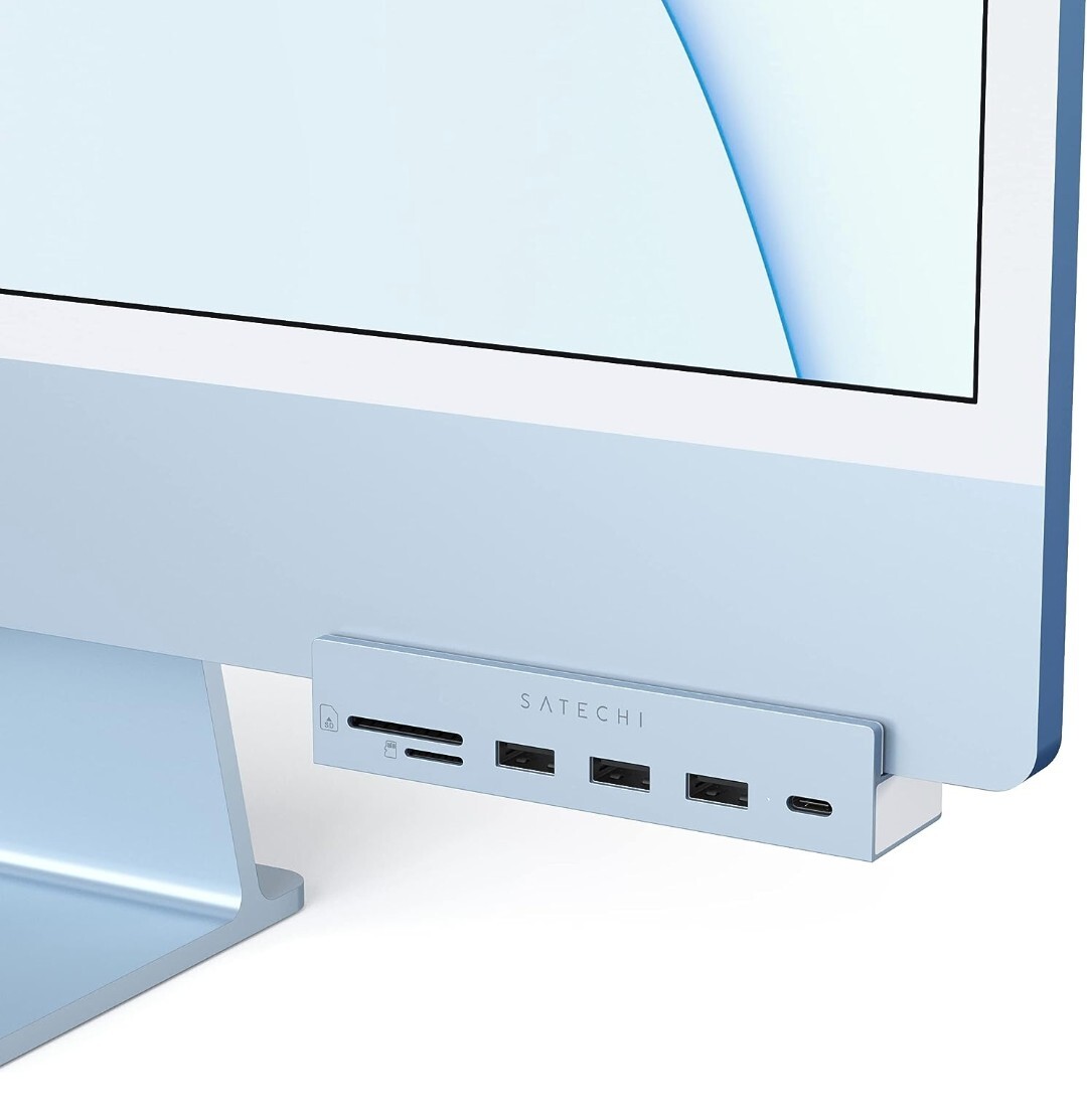 0604u0807 Satechi iMac 24インチ用 USB-C クランプハブ (ブルー) (2021/2023 iMac対応) の画像4