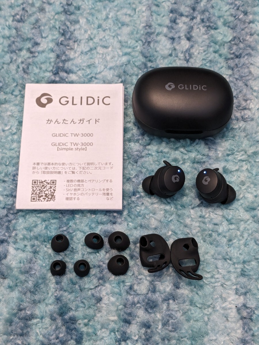 0604u0316　GLIDiC 完全ワイヤレスイヤホン Bluetooth 5.1 圧倒的な低遅延 IPX4防水規格 AAC/SBC ブラック GL-TW3000_画像1
