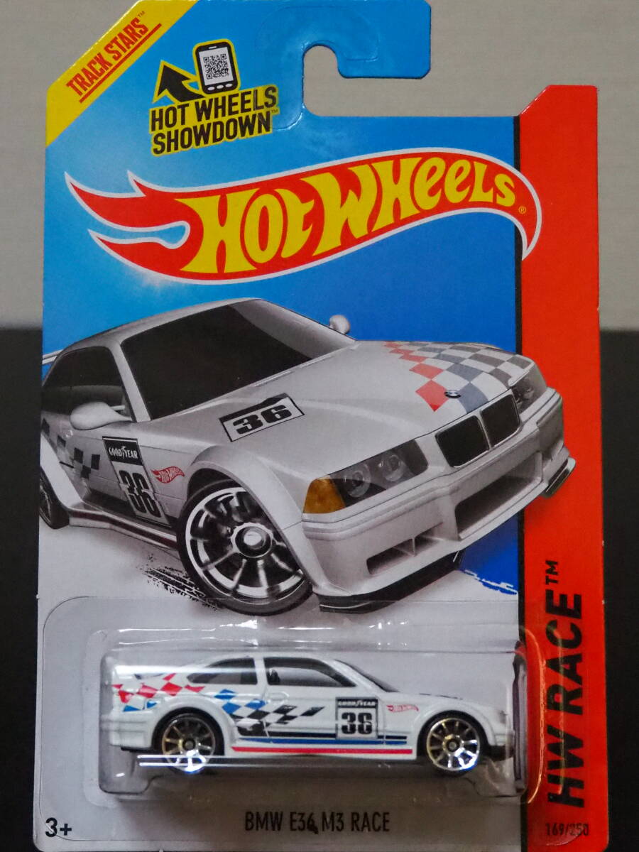 HOT WHeeLs BMW E36 M3 RACE CAR GOOD YEAR 白 ビーエム エムスリー ミニカー フルエアロ CUSTOM オバフェン レース仕様 ホットウィールの画像1