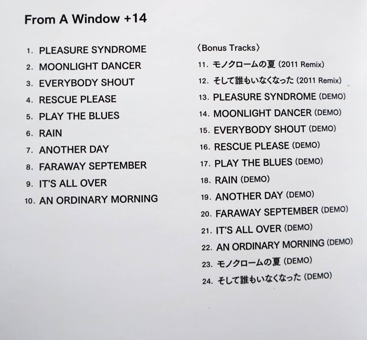 【帯付CD】NOBODY / From A Window (+14) →ボーナストラック14曲・最新リマスタリング盤・モノクロームの夏・そして誰もいなくなった_画像5