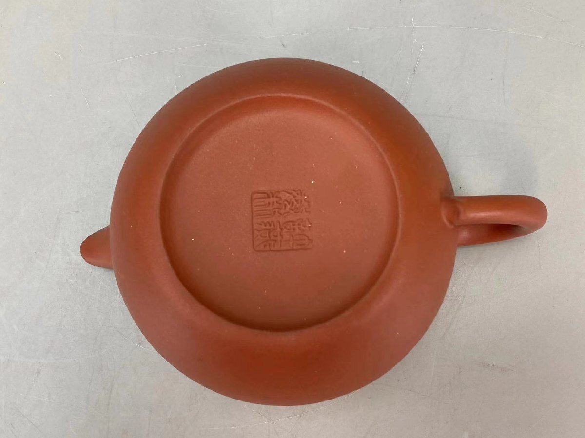 J0281 許燕萍製 紫砂壺 朱泥茶注 茶道具 煎茶道具 急須 茶器 中国美術 時代物_画像9