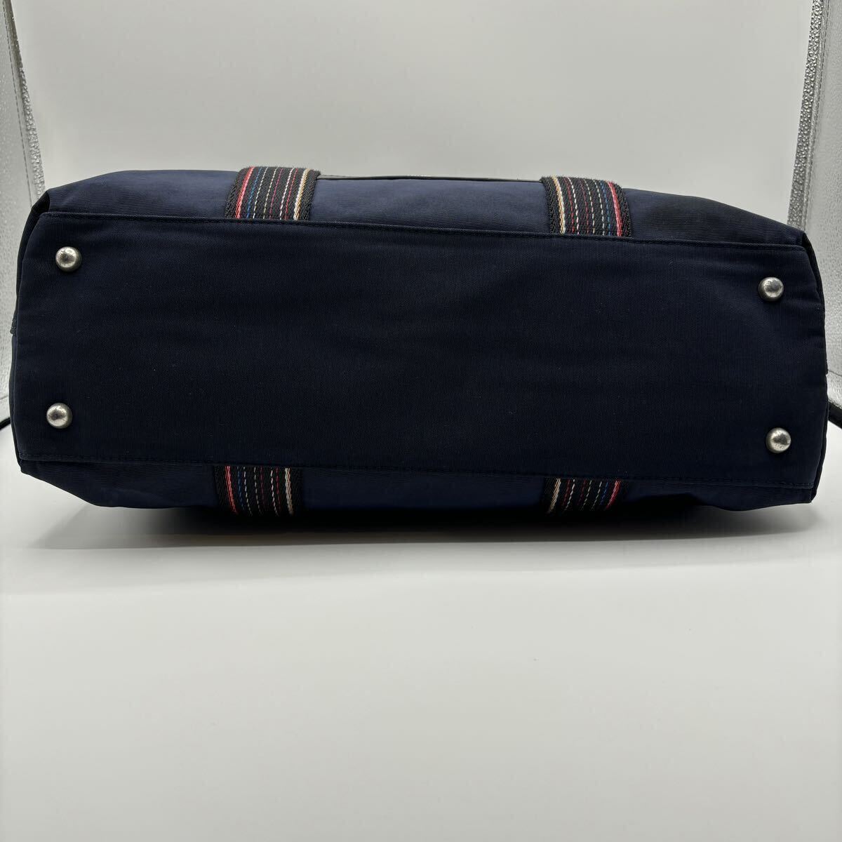 A4/ превосходный товар Paul Smith Paul Smith мужской портфель большая сумка мульти- полоса Logo кожа большая вместимость плечо .. ходить на работу темно-синий темно-синий 