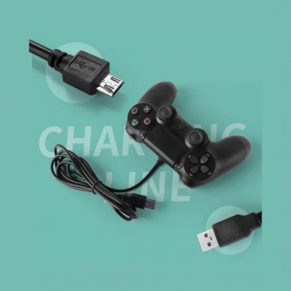 PS4 コントローラー 充電 USB ケーブル 1ｍ プレステ4 黒 227の画像4