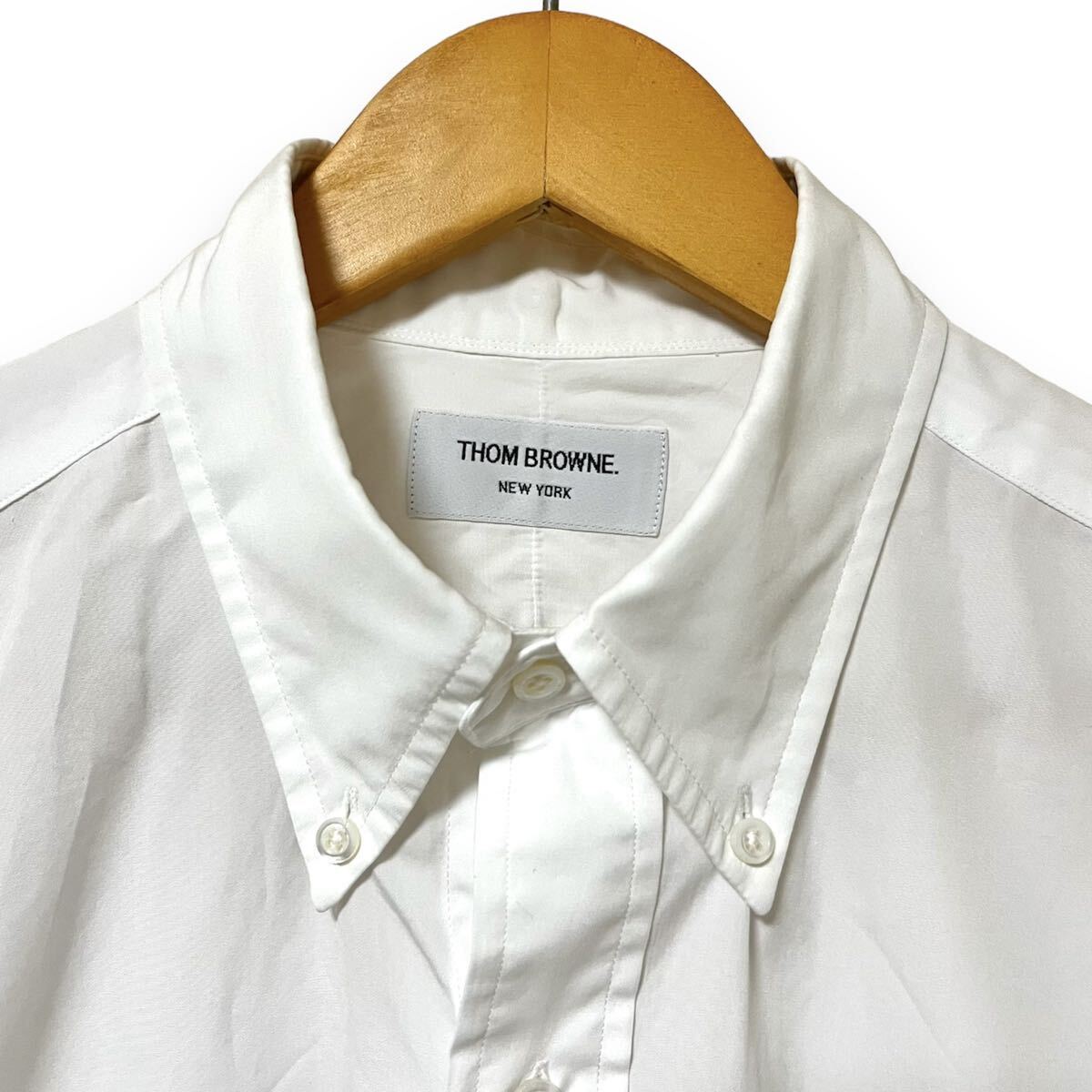 THOM BROWNE broad shirt トムブラウン ブロードシャツ ボタンダウン USA製 4 白 長袖 ホワイト _画像2