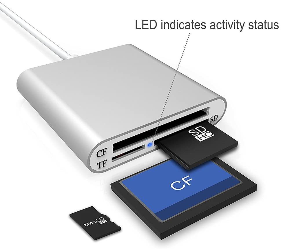 Cateck アルミ製USB3.0 カードリーダー ３スロットSD、CF、microSD|TFカード対応の画像6