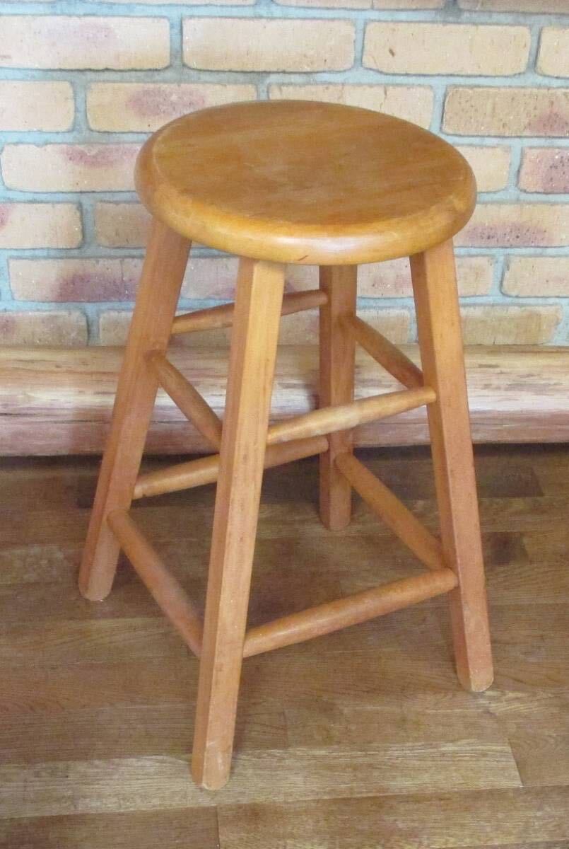 【中古・ビンテージ】 カウンターチェア 木製 高さ61cm ③