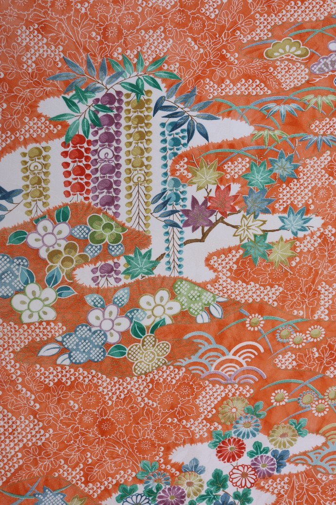 inagoya春の小紋祭り◆新品【小紋着尺】正絹 着物 生地 反物 未使用品 UNUSED kimono fabrics C1010ab