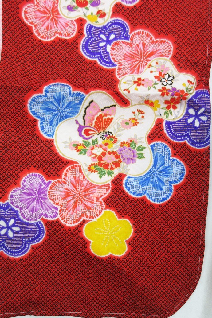 inagoya* симпатичный кимоно *[ девочка * 4 ..+ нижняя рубашка ] Kids Junior натуральный шелк "надеты" возможно новый товар x7615mz