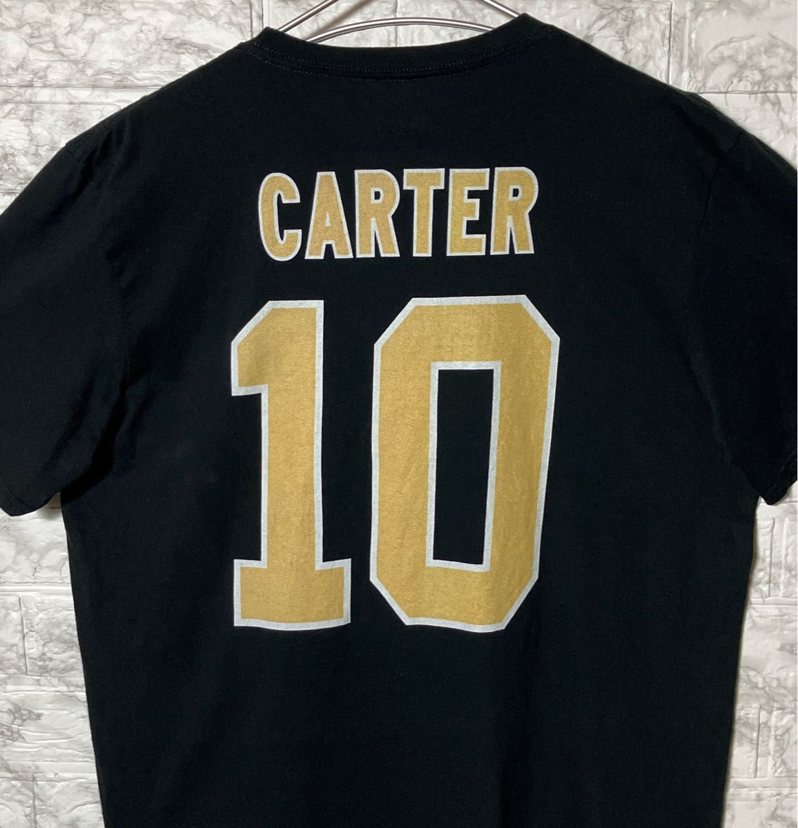 US古着 オーバーサイズ NFLニューオーリンズセインツCARTER10 LsizeTシャツ大きめロゴプリント NO.10