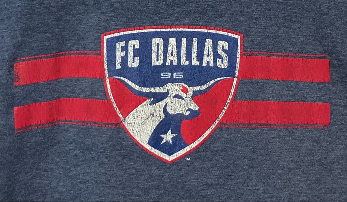 アメリカ古着 FC DALLAS サッカークラブチーム adidas ネイビーTシャツ Lsize FCダラス ビンテージ