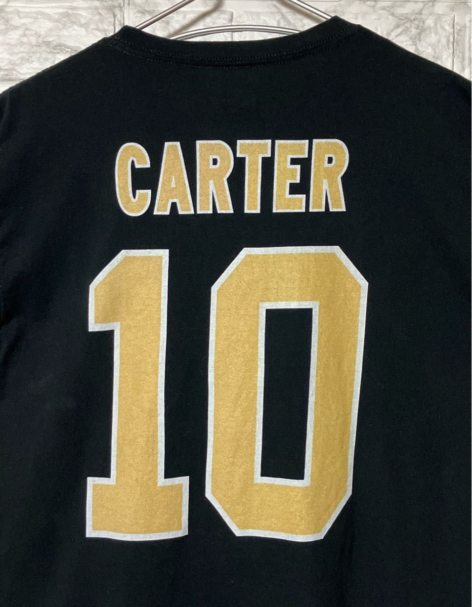 US古着 オーバーサイズ NFLニューオーリンズセインツCARTER10 LsizeTシャツ大きめロゴプリント NO.10