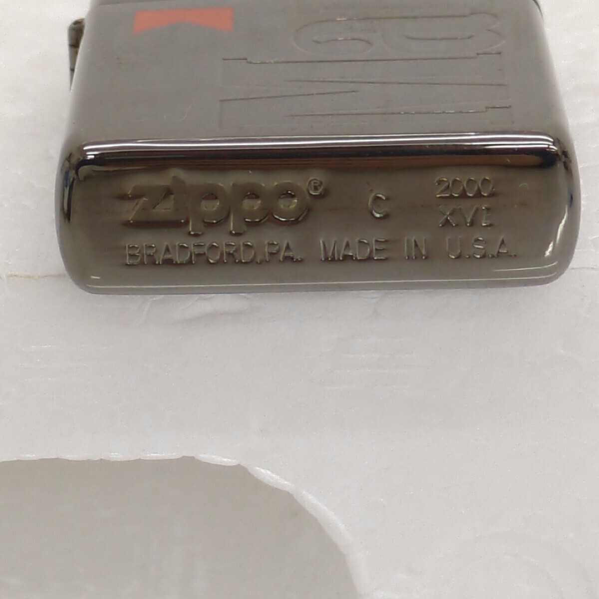 ZIPPO ジッポー Marlboro マルボロ ロゴ ブラックアイス 2000年製 ケース付き オイルライター_画像7