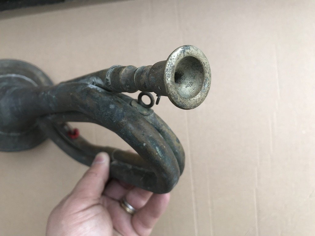 * Showa era era army thing trumpet copper made army person old Japan army Showa Retro musical instruments wind instrumental music war military land army 
